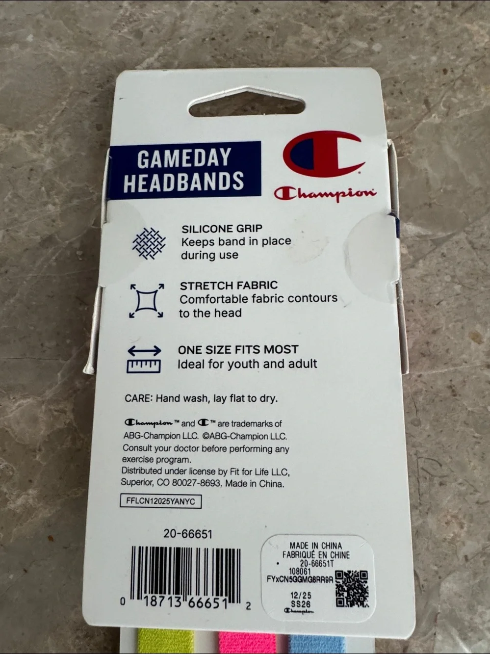 Champion Gameday Headbands 3-Pack Blue, Pink, Lime Green